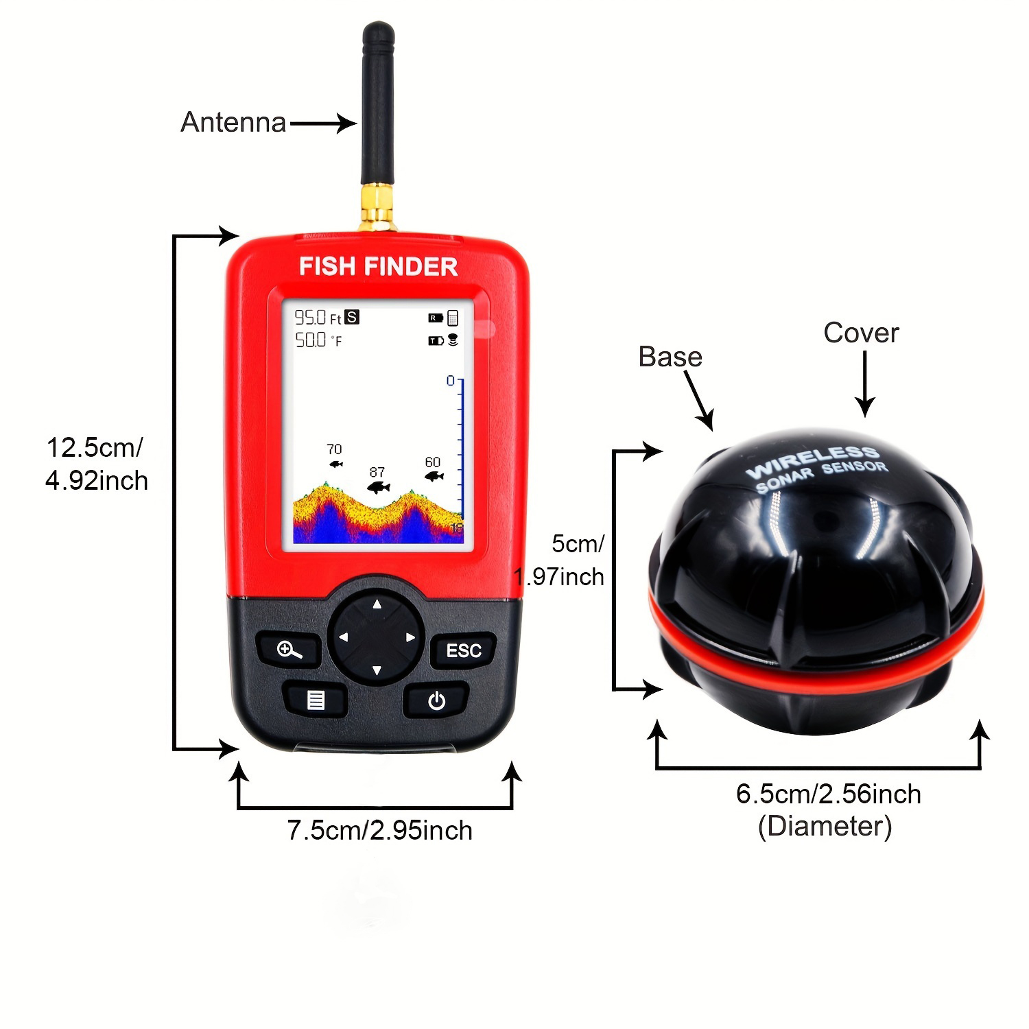 Portable Fish Finder, With Wir - đánh giá và giá Fishing Boat Depth Finder