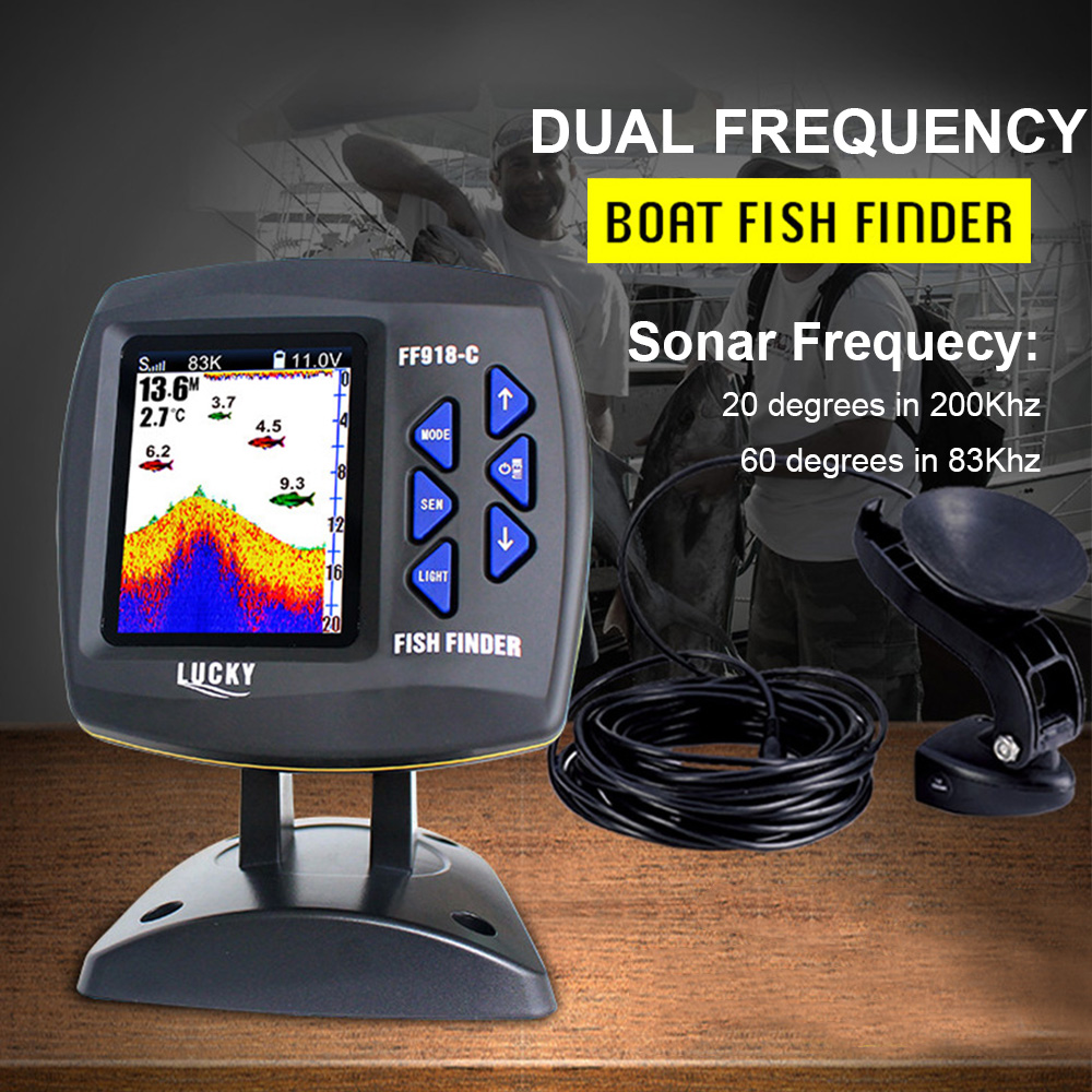 FF918-C100DS Color Screen Wire - đánh giá và giá Fishing Boat Depth Finder